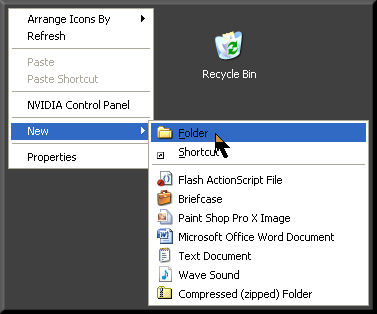  Create a new Desktop folder. 