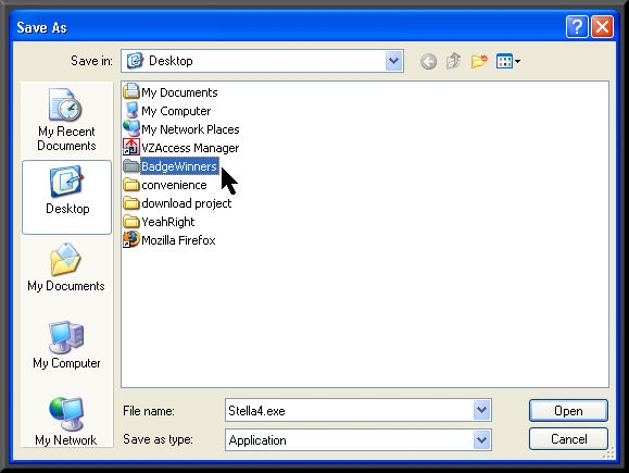  Select Desktop, then your new folder. 
